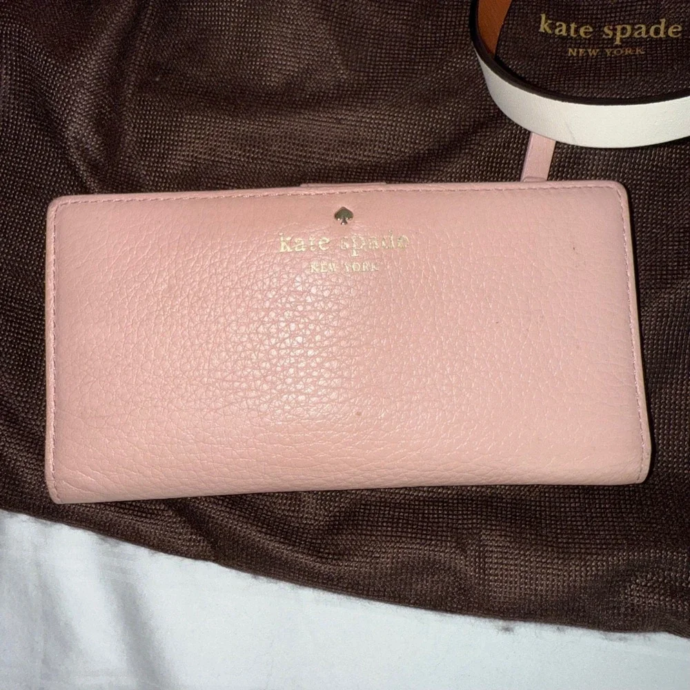 Kate Spade New York Pink Leather Dome Satchel Shoulder Bag & Wallet Set Dust Bag